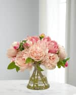 Image 1 of 3: Winward Home Peony Arrangement in Hurricane Vase 
