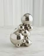 Image 1 of 3: Global Views Large Bubble Orb Holder with Nickel Orb, 11"