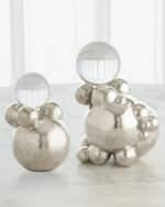 Image 2 of 2: Global Views Small Bubble Orb Holder with Crystal Orb, 8.5"