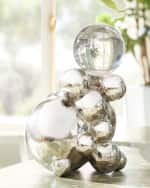 Image 2 of 4: Global Views Large Bubble Orb Holder with Crystal Orb, 11"