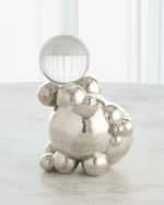 Image 1 of 4: Global Views Large Bubble Orb Holder with Crystal Orb, 11"