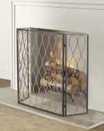 Image 1 of 2: Iron Three-Panel Fire Screen 