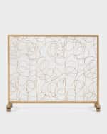 Image 3 of 4: Antique Gold Iron Multi-Scroll Fire Screen 