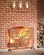 Image 2 of 3: Burnished Taupe Butterfly Accent Fire Screen 