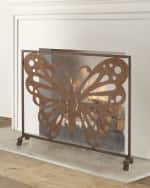 Image 1 of 3: Burnished Taupe Butterfly Accent Fire Screen 