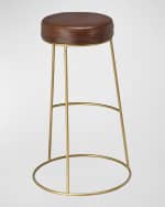 Image 2 of 4: Jamie Young Henry Leather 30" Bar Stool