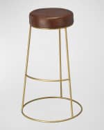 Image 1 of 4: Jamie Young Henry Leather 30" Bar Stool