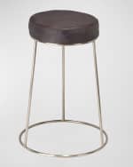 Image 2 of 3: Jamie Young Henry Leather 24" Counter Stool