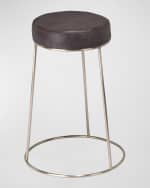 Image 1 of 3: Jamie Young Henry Leather 24" Counter Stool