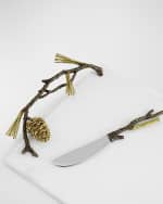Image 3 of 5: Michael Aram Pine Cone Cheeseboard with Knife 