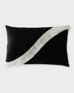 Image 1 of 2: Callisto Home Monte Beaded Wave Decorative Pillow, 18" x 30"