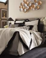 Image 2 of 2: Callisto Home Monte Geo Lines Beaded Decorative Pillow, 18" x 30"