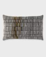 Image 1 of 2: Callisto Home Monte Geo Lines Beaded Decorative Pillow, 18" x 30"