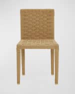 Image 2 of 4: Worlds Away Roberta Basketweave Side Chair 