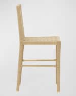 Image 3 of 3: Worlds Away Roberta Basketweave Counter Stool, 26.3" 