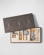 Image 1 of 5: AERIN Faux Shagreen Bamboo Bar Set