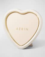 Image 1 of 3: AERIN Piero Heart Faux Shagreen Photo Frame, 6"