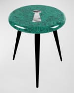 Image 1 of 2: Fornasetti Serratura Malachite Stool 