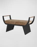 Image 3 of 5: Arteriors Winston Velvet Bench, 47.5"