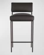 Image 2 of 5: Arteriors Topanga Leather Bar Stool, 29" 