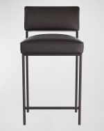 Image 2 of 5: Arteriors Topanga Leather Counter Stool, 26.5" 
