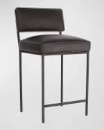 Image 1 of 5: Arteriors Topanga Leather Counter Stool, 26.5" 
