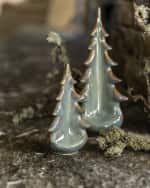 Image 2 of 4: Simon Pearce Moss Glen Pottery Evergreen Tree in Gift Box, 6"
