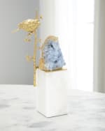 Image 1 of 2: John-Richard Collection Brass Bird & Cyanite Geode Sculpture I