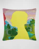 Image 1 of 3: Jonathan Adler Renaissance Landscape Beaded Pillow, 20" Square