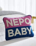 Image 2 of 3: Jonathan Adler Personality Nepo Baby Needlepoint Pillow