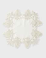 Image 1 of 2: Nomi K Hand-Embroidered Lace Linen Placemat 