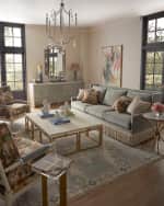 Image 2 of 7: Massoud Floraine Fringed Sofa - 93"
