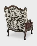 Image 4 of 4: Massoud Mendosa Leather & Hairhide Wing Chair