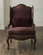 Image 1 of 4: Massoud Mendosa Leather & Hairhide Wing Chair