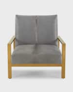 Image 3 of 6: Massoud Cecila Hairhide Accent Chair