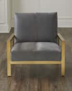 Image 1 of 6: Massoud Cecila Hairhide Accent Chair