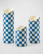 Image 2 of 2: MacKenzie-Childs Royal Check Flicker Pillar Candle