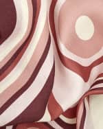 Image 3 of 3: L'Objet Waves Pink Linen Sateen Tablecloth, 70" x 90"