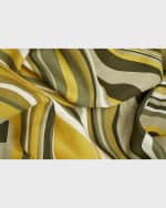 Image 3 of 3: L'Objet Waves Linen Sateen Tablecloth, 70" x 126"