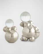 Image 4 of 4: Global Views Large Bubble Orb Holder with Crystal Orb, 11"