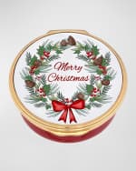 Image 1 of 2: Halcyon Days Merry Christmas Enamel Box 