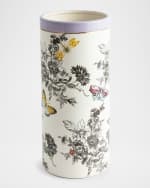 Image 3 of 4: MacKenzie-Childs Butterfly Toile Vase, Tall