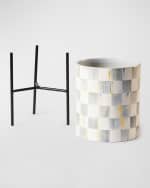 Image 2 of 2: MacKenzie-Childs Sterling Check Tabletop Planter