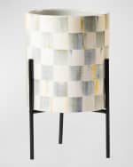 Image 1 of 2: MacKenzie-Childs Sterling Check Tabletop Planter