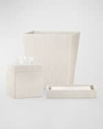 Image 2 of 2: Labrazel Reed Linen Wastebasket