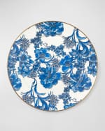 Image 1 of 2: MacKenzie-Childs English Garden Royal Blue Enamel Charger Plate