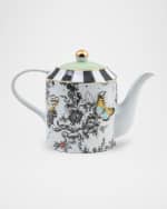 Image 3 of 5: MacKenzie-Childs Butterfly Toile Teapot