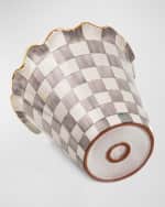 Image 2 of 2: MacKenzie-Childs Sterling Check Jumbo Garden Pot