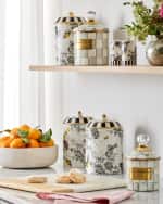 Image 3 of 3: MacKenzie-Childs Butterfly Toile Canisters, Set of 3