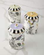 Image 1 of 3: MacKenzie-Childs Butterfly Toile Canisters, Set of 3